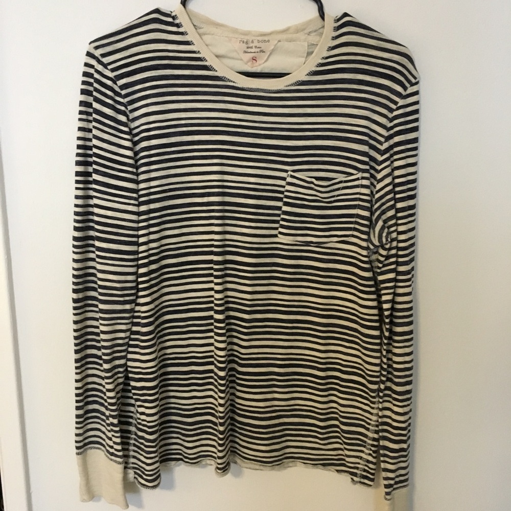 Rag and Bone striped pocket long sleeve